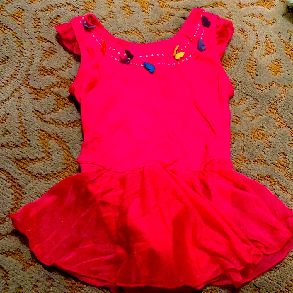Hot pink girls dance leotard size extra small 4/5